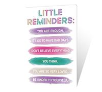 Letrero de hojalata de aluminio retro, pequeños recordatorios, decoración positiva para oficina, "Eres suficiente", inspirador y motivacional, decoración de escritorio para niños, adolescentes, mujer