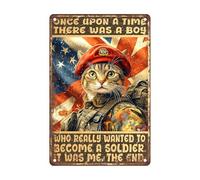 Letrero De Hojalata Historia Divertida De Un Gato Nostálgico Póster Metal Clásico Placa De Pared Póster para Cocina Restaurantes Cuarto De Lavado 30X20Cm