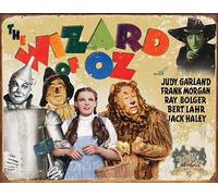 Letrero de hojalata retro envejecido del mago de Oz 70 aniversario (1562). Tamaño: aprox. 20 x 30 cm (largo x ancho)