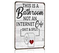 Letrero de hojalata vintage con frases sarc sticas y divertidas de Crazysign: ""Esto es un ba o, no un cibercaf "", 8 x 12 pulgadas (3192)