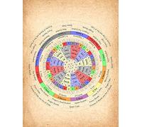 Letrero de hojalata vintage de metal con diseño de rueda decana de lujo, astrología y planetas del tarot E, sistema de meridianos, descripción, masaje corporal masculino, póster retro, decoración dive