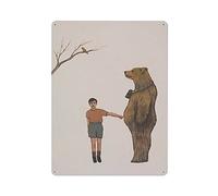 Letrero de hojalata vintage "Don't Poke The Bear" (No provoques al oso) - Letrero de hojalata vintage - Decoración de pared - Estilo rústico - Decoración para cocina, hogar y garaje - 8x12 pulgadas