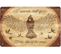 Letrero de hojalata vintage superduradero con texto "Cardenal Bird I Never Left You Every Step of The Way I Never Left You I Watch You Everyday", decoración de pared para el hogar, cueva, bar, cocina