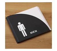 Letrero de identificación de baño, letreros de acrílico para baños de hombres y hombres y mujeres, íconos en relieve, letreros para puertas de baño, letreros para baños en casa y oficina, B