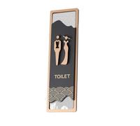 Letrero de inodoro con símbolos gráficos, placa colgante de pared for baño, puerta pública o centro comercial, cafetería, tiendas y Bar