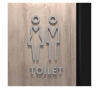 Letrero de inodoro de color negro y dorado, placa 3D para puerta de baño, etiqueta adhesiva para pared, soporte para WC, tablero de señalización, arte, hotel, decoración del hogar, para mujer y hombre