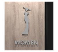 Letrero de inodoro de color negro y dorado, placa 3D para puerta de baño, etiqueta adhesiva para pared, soporte para WC, tablero de señalización, arte, hotel, decoración del hogar, para mujer y hombre