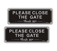 Letrero de jardín con texto en inglés "Please Close the Door", de aluminio, de 3.5 x 9.8 pulgadas, libre de óxido, impermeable, resistente a los rayos UV, resistente a la decoloración, paquete de 2