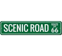 Letrero de la Ruta Panorámica US Route 66, Letrero Decorativo Metálico Personalizado con Nombre de Carretera Histórica