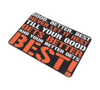 Letrero de lata con texto en inglés "Good Better Best Never Let It Rest", arte motivacional para pared