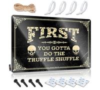 Letrero de lata con texto en inglés "In Home Bar First You Gotta Do The Truffle Shuffle", letrero divertido para puerta de dormitorio (20 x 30 cm)