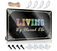 Letrero de lata con texto en inglés «Living My Blessed Life» para hombre (20 x 30 cm)