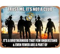 Letrero de lata con texto en inglés "United States Marine Corps Trust Me It" para decoración de pared, divertido, retro, bar, café, pub, regalo, 8 x 12 pulgadas