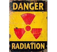 Letrero de lata de metal con texto en inglés "Danger Radiation Do Not Enter Warning", 7.8 x 11.8 pulgadas