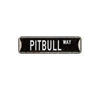 Letrero de lata de Pit Bull Street Sign You Me and The Dogs de 7,6 x 30,5 cm, aluminio inoxidable, placa de metal antiguo para oficina, dormitorio, sala de estar, club