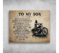 Letrero de lata divertido con texto en inglés "Dad Biker To My Son While On This Ride Called Life", para interiores y exteriores, hogar, bar, café, cocina, decoración de pared, letrero de metal de