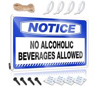 Letrero de lata divertido con texto en inglés "Notice No Alcoholic Beverages Allowed", letrero de lata divertido para cueva, para hombre, vintage, 30 x 40 cm