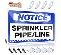 Letrero de lata personalizado para barra de advertencia de tubería/línea de aspersor, letrero de lata divertido para exteriores (30 x 40 cm)