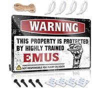 Letrero de lata retro retro con texto en inglés «Bar Man Cave Decor Warning This Property Is Protected By A Highly Trained» (20 x 30 cm)