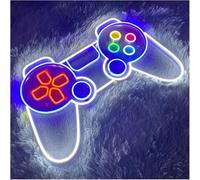 letrero de luces de neón Lámpara de ambiente relajante, letreros neón para juegos, control remoto alimentado por un controlador brillo ajustable(C,50cm)
