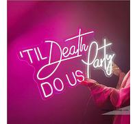 Letrero de luz de neón con texto en inglés "Til Death Do Us" para decoración de pared con texto en inglés "Til Death Do Us" para colgar en la pared del hogar, tienda, dormitorio, decoración de pared