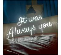 letrero de luz de neón Decoración de pared nocturna "Siempre fuiste tú" para dormitorio, sala estar, bar, para fiesta o boda