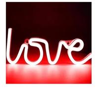 letrero de luz de neón Lámpara de luz nocturna con forma de amor para letreros de neón, doble potencia(Neon-2)