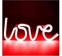 letrero de luz de neón Letrero de neón para luces para LED con forma amor, luz nocturna, lámpara doble alimentación para bodas en interiores(Neon-2)