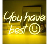 Letrero de luz de neón Letrero de neón "You Have para Best Smile" para decoración pared restaurante, 19,5 x 42 cm