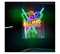 letrero de luz de neón Letreros de neón con ambiente relajante para billar, tecnología, ideales para pubs(B,50X61CM)