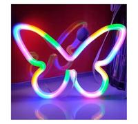 letrero de luz de neón Luz nocturna de neón con forma mariposa para el hogar, bodas y dormitorio(Neon1)