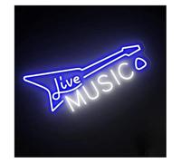 letrero de luz de neón Para decoración de luces neón Música en para letrero 25cmx38cm(B)