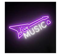 letrero de luz de neón Para decoración de luces neón Música en para letrero 25cmx38cm(C)