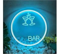 letrero de luz de neón Para letrero de neón para iluminación de bar, para cócteles, clubes, bistrós, tiendas, 38 cm x 38 cm