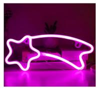 Letrero de luz de neón Para meteorito, letrero luminoso de neón para ideal para fiestas cumpleaños vacaciones dormitorio, habitación infantil(B)