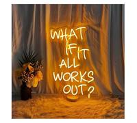 letrero de luz de neón ¿Y si todo sale bien para un letrero de neón luminoso para dormitorio, sala juegos, adolescentes, bar o club?(C)