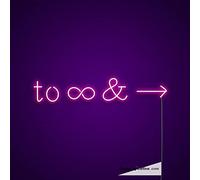 Letrero de luz LED de neón con texto en inglés "To Infinity And Beyond", hecho a mano, para decoración de pared, PVC, 14 x 17 pulgadas