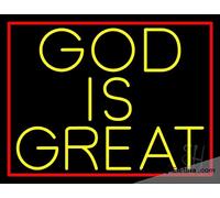 Letrero de luz LED de neón real, amarillo con texto en inglés "God Is Green", tubo hecho a mano para decoración de pared de cueva de hombre, PVC, 14 x 17 pulgadas