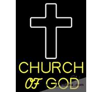 Letrero de luz LED de neón real amarillo de la Iglesia de Dios, tubo LED hecho a mano para decoración de pared de cueva de hombre, PVC, 14 x 17 pulgadas