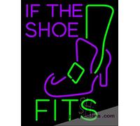 Letrero de luz LED de neón real con texto en inglés "If the Shoe Fits With Witch Shoe", tubo LED hecho a mano para decoración de pared de cueva de hombre, PVC, 14 x 17 pulgadas