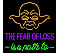 Letrero de luz LED de neón real con texto en inglés "The Fear Of Loss Is A Path To Led hecho a mano" para decoración de pared de cueva de hombre, PVC, 14 x 17 pulgadas