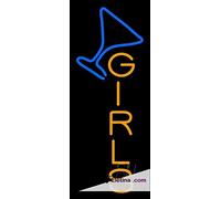 Letrero de luz LED de neón real Martini Girls Led hecho a mano para decoración de pared de cueva de hombre, PVC, 14 x 17 pulgadas