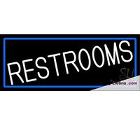 Letrero de luz LED de neón real para baños con borde azul, tubo LED hecho a mano para decoración de pared de cueva de hombre, PVC, 14 x 17 pulgadas