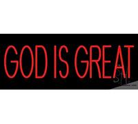 Letrero de luz LED de neón real Red God Is Great Led hecho a mano para decoración de pared de cueva de hombre, PVC, 14 x 17 pulgadas