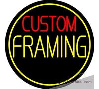 Letrero de luz LED de neón real rojo personalizado con marco amarillo circular LED hecho a mano para decoración de pared de cueva de hombre, PVC, 14 x 17 pulgadas