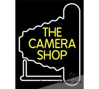 Letrero de luz LED de neón real, rojo, The Camera Shop, tubo LED hecho a mano, para decoración de pared de cueva de hombre, PVC, 14 x 17 pulgadas