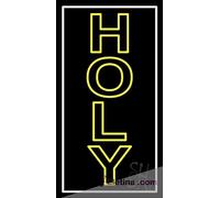 Letrero de luz LED de neón vertical amarillo sagrado hecho a mano para decoración de pared de cueva de hombre, PVC, 14 x 17 pulgadas