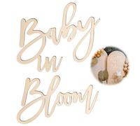 Letrero de Madera Baby In Bloom, Letrero para Fiesta de Baby Shower Niño/Niña Letrero de Madera para Revelar Género Telón de Fondo para Baby Shower Decoraciones Fondo para Fotografía Embarazo
