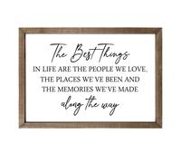 Letrero de madera con marco de Comurdyo ""Lo mejor de la vida"", de 15.7'' a 11'', con citas inspiradoras, ideal como decoraci n de pared, estilo v