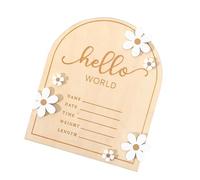 Letrero de madera con nombre de bebé, placa de bienvenida para recién nacidos, accesorios decorativos para sesiones de fotos para guardería y decoración del hogar, letrero de saludo